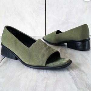 Forest Green Size 9, Block Heel Loafer